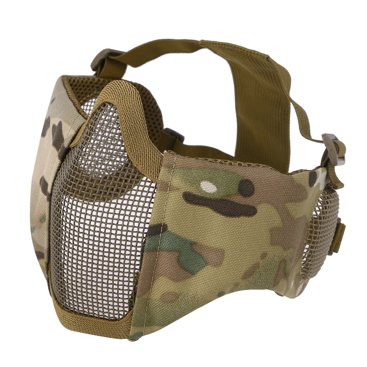 

Foldable Black Half Low-Carbon Steel Mesh Adjustable Elastic Strap for Outdoor Hunting Protective