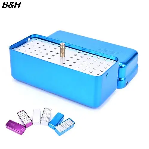 72 Hole Aluminium Autoclave Sterilizer Case Burs Dental Disinfection Endo Files Holder Box For Oral Care Tools Hot 3 Colors