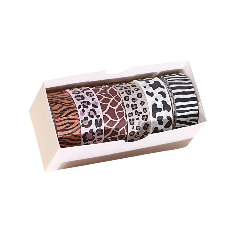 6 Rolls Animal Print Paper Lapting лента лента Washis лента декоративная лента для журнала подарки Warpping ScrapBooking