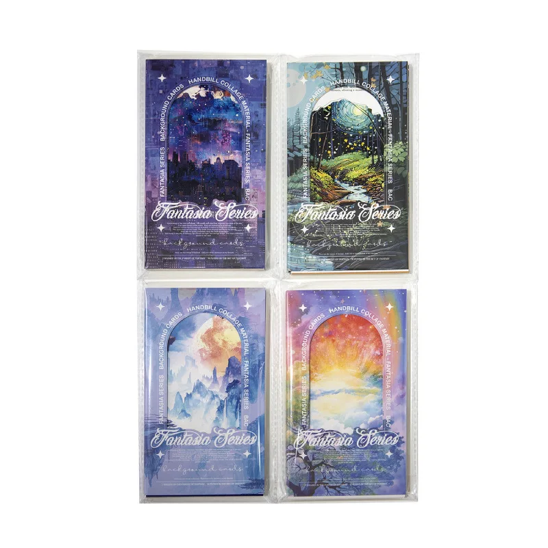 Fantasia Series Vintage Forest Cloud ภูมิทัศน์วัสดุกระดาษสร้างสรรค์ DIY ขยะ Journal วัสดุ Collage สมุดภาพเครื่องเขียน