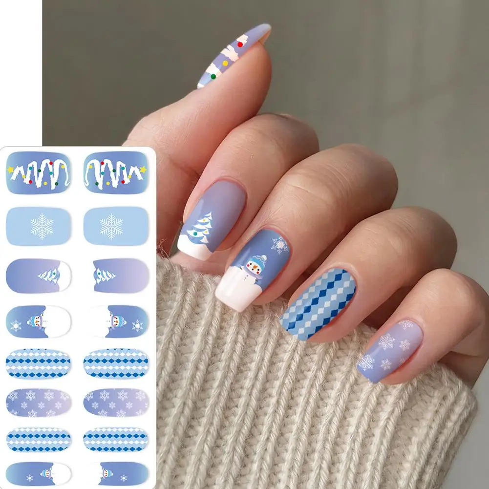 5D 赤い蝶結びゴールド雪片クリスマスネイルステッカーカラフルなドットクリスマスツリー/グリッドネイルデカール粘着冬ネイルスライダー