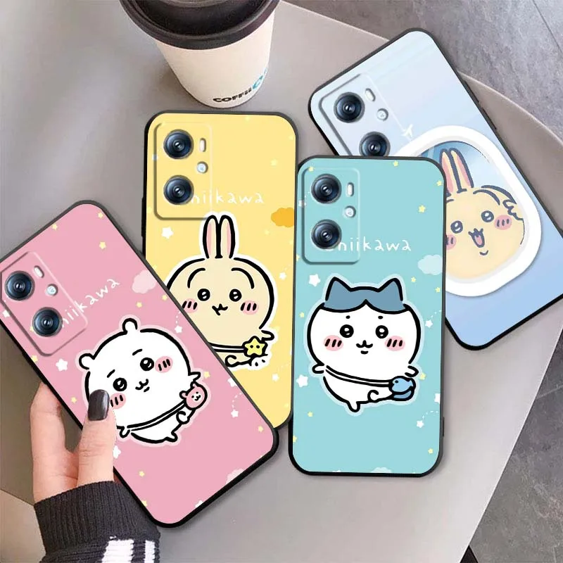 

Usagi Chiikawa Hachiware Cute Phone Case For OPPO Reno 7 A96 A40 A58 5 6 Realme GT A74 A78 Neo2 A74 A78 Find X5 X3 X7 X8 Black