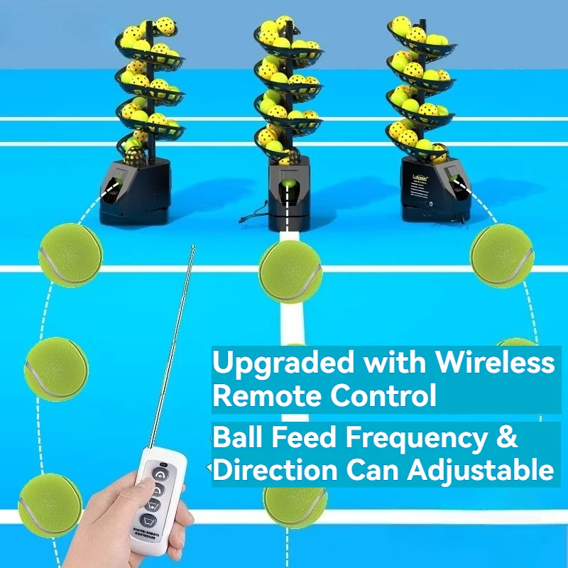 Tennis & Pickleball Serving Machine with Tripod Stand, Multi-Mode Training, Remote Control