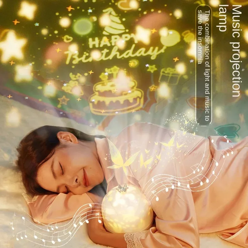 Star Projector Night Light Galaxy With Bluetooth Speaker Remote Control Rotating Led Light For Bedroom Decor Baby Birthday Gift