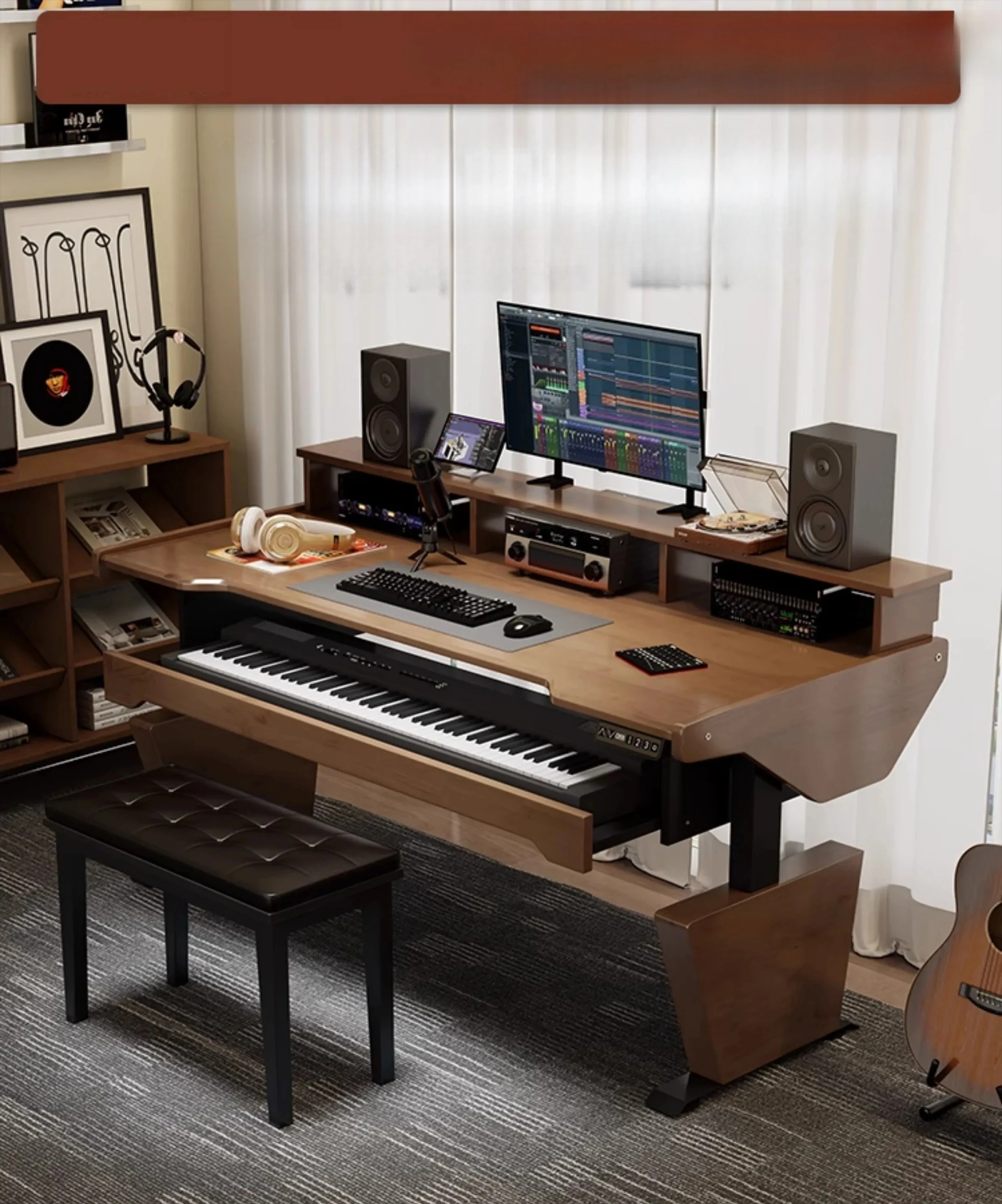 Electric lift electric piano table i keyboard table arrangement workbench recording studio music production table