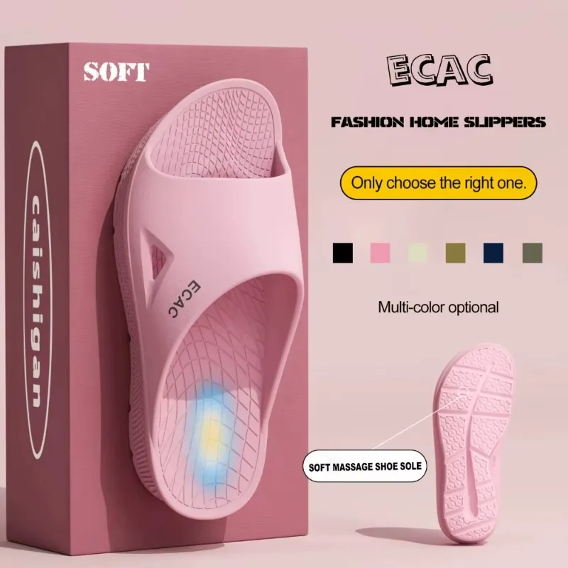 Women Men Summer Non Slip Slippers EVA Soft Sole Home Outdoor Casual Flip Flops Bathroom Sandals Comfortable Fashion Slippers