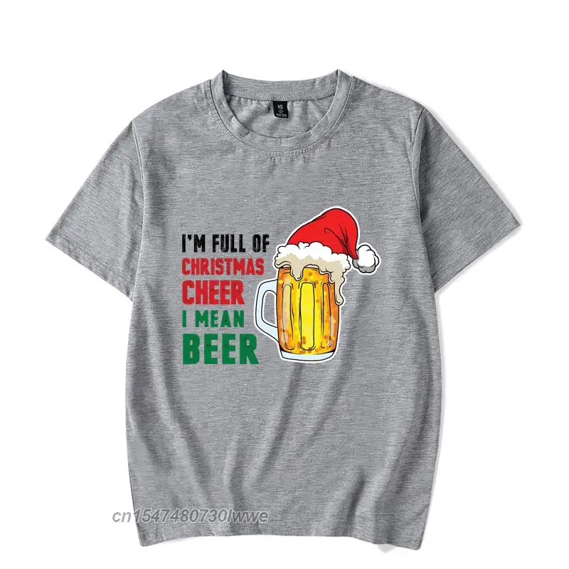 I'm Full Of Christmas Cheer I Men Beer Funny Male Lady T-Shirt Casual Basis O-Collar Black Shirt T-Shirt,Drop Ship