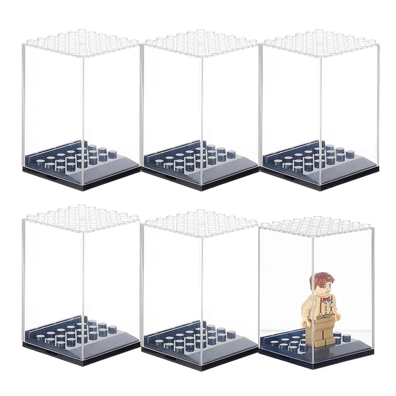 

40/30/10/4PCS Minifigures Display Case Stackable Model Display Case Acrylic Display Case for Minifigures Building Blocks Storage