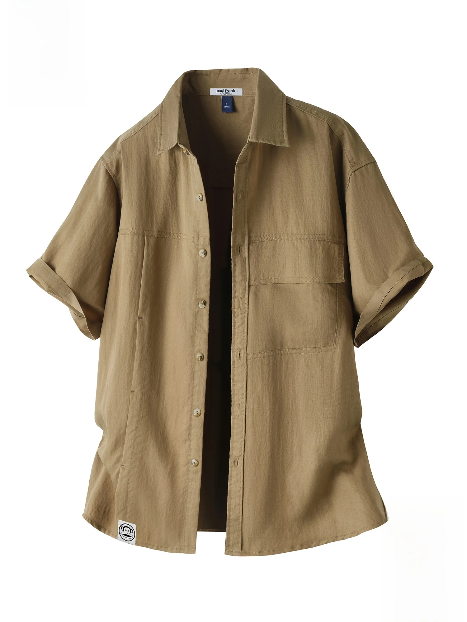 

PaulFrank Lightweight Breathable Men's Casual irt ort Sve Summer Loose Fit Comfortable Lenzing Fabric Workwear