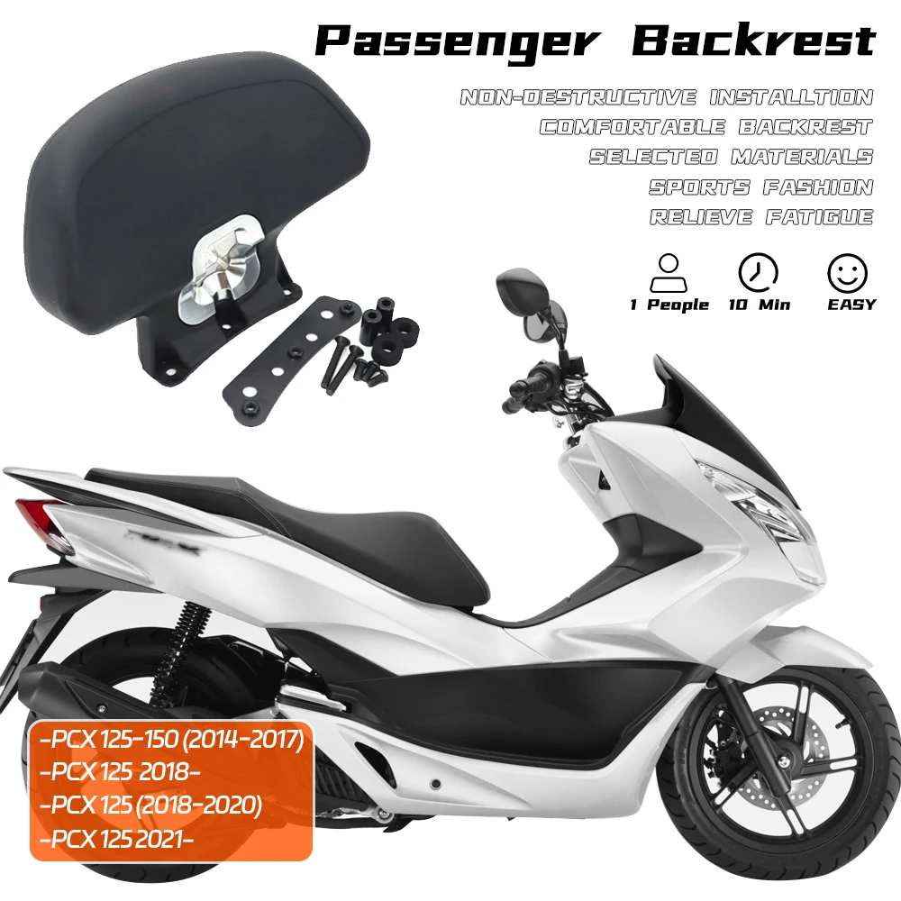 

For PCX 125 150 Motorcycle Black Rear Passenger Seat Backrest Cushion Back Rest Pad FOR HONDA PCX125 2014-2020 PCX150 2014-2018