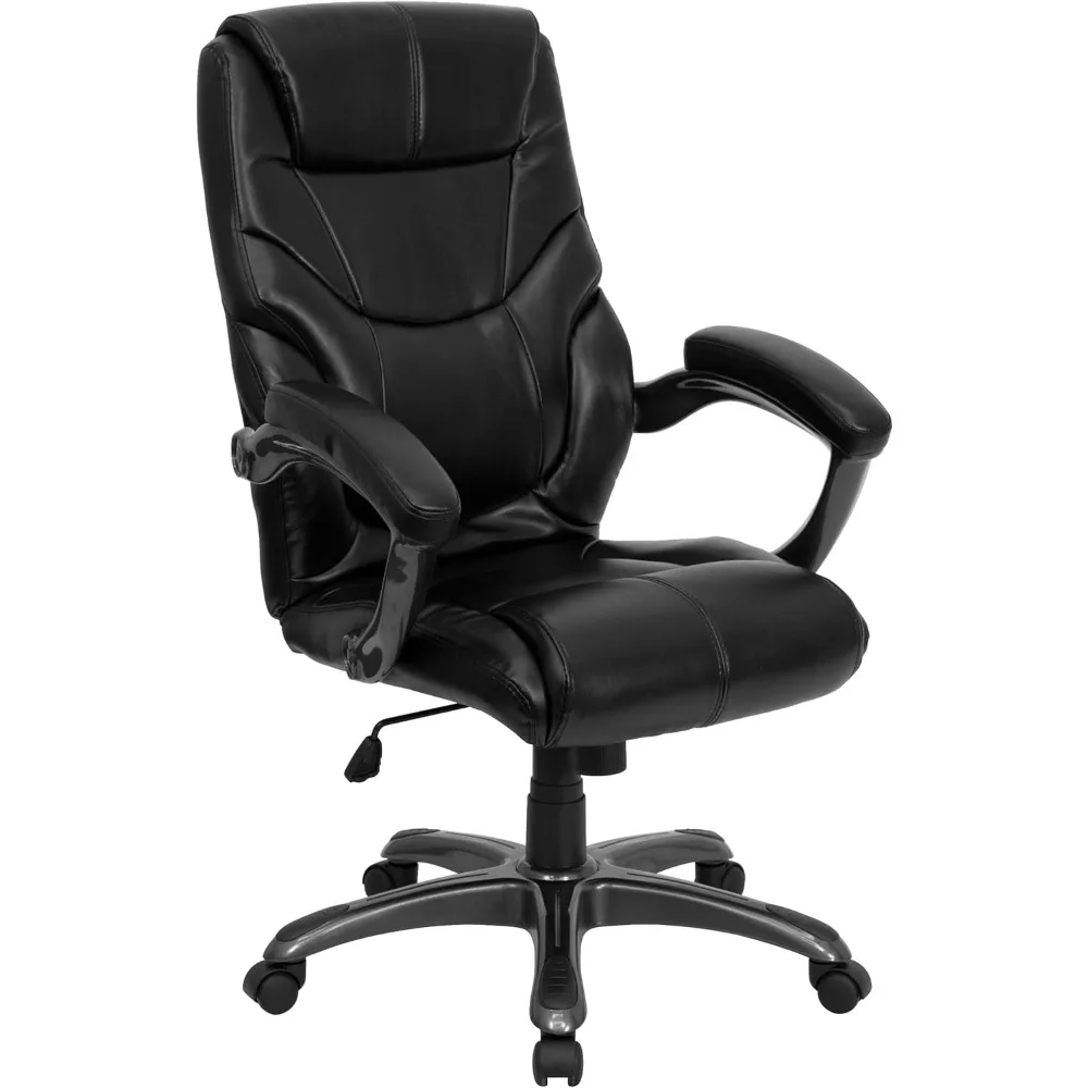 

Greer High Back Black LeatherSoft Executive Swivel Ergonomic Office Chair with Arms
