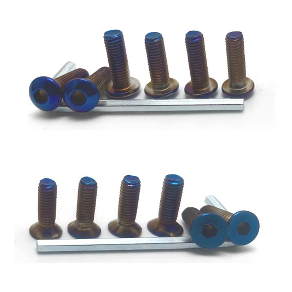 

Burnt Titanium Blue Steering Wheel Bolts Aluminum Racing Car Screw Bolts Free mail