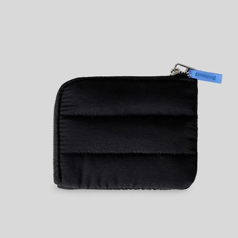 

Cute Solid Color Quilted Coin Purse Ultralight Nylon Padded Wallet Square Portable Mini Card Holder