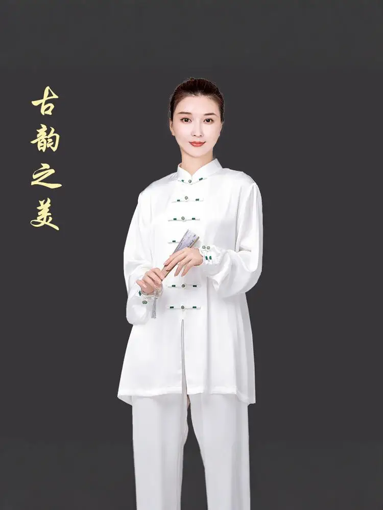 

Acetate Satin Tai Ji Suit Female Exercise Clothing Male New Eight-Section Brocade Spring, Autumn and Summer Chinese Style