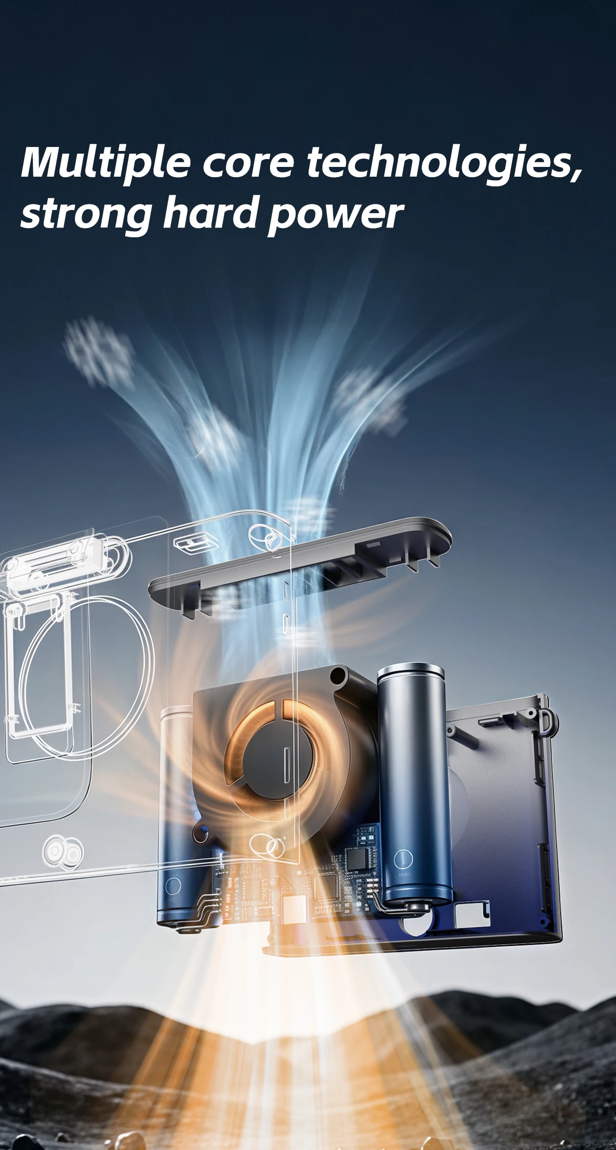 Kinscoter Ultraflacher Hüftventilator 4000mAh Mini-Kühlventilator 5 Geschwindigkeiten Tragbarer Aufladbarer Ventilator für Draußen mit Digitalanzeige – Detail 4