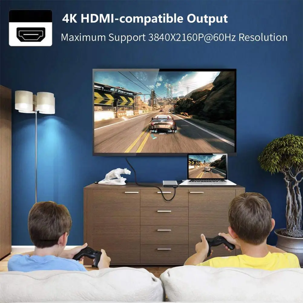 도킹 스테이션 듀얼 스크린 알루미늄 합금 3 in 1 Type-C 듀얼 HDMI-호환 USB-C 허브 MacBook Pro/Air 2018-2020 용