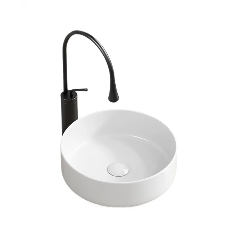 

Художественная сценическая раковина, цветная матовая скандинавская керамическая встроенная бытовая раковина для отеля, маленькая бытовая одинарная раковина