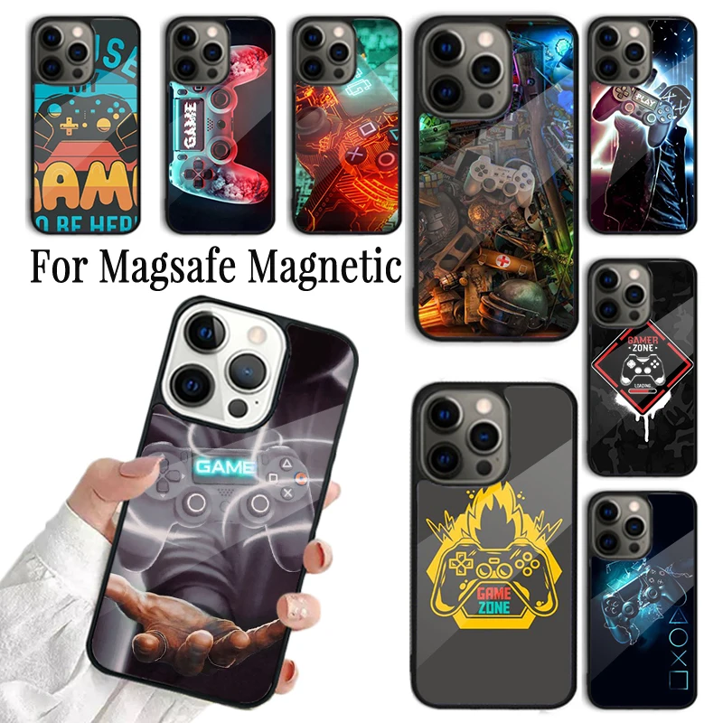 جراب هاتف Coque لـ iPhone ، غطاء شحن لاسلكي مغناطيسي Magsafe ، وحدة التحكم في الألعاب ، منطقة الألعاب ، iPhone 16 ، 15 ، 14 ، 13 ، 12 ، Mini ، 11 Pro Max ، Plus