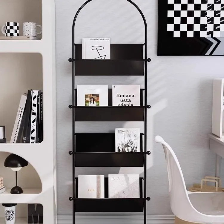 Arch elements, creative, simple, modern, use multi-layer storage shelves against the wall