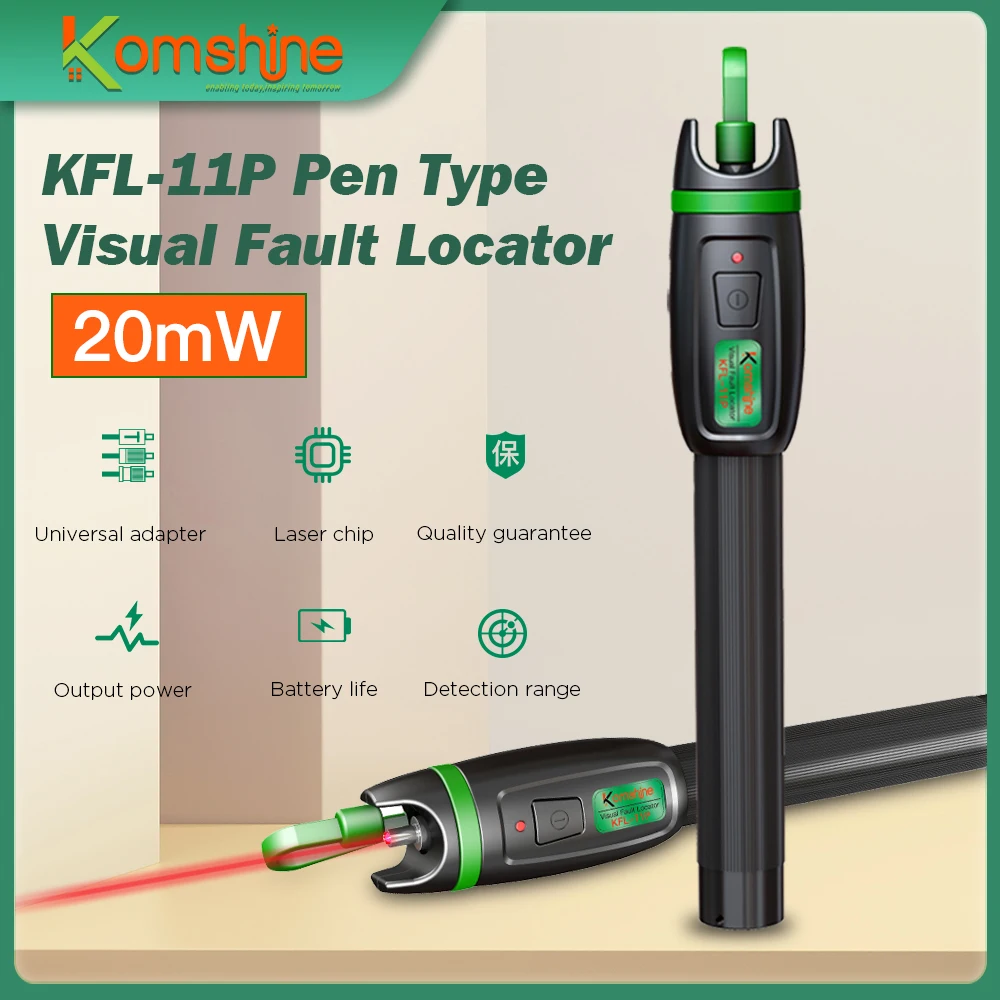 Komshine Pen Type Visual Fault Locator KFL-11P , 20MW Fiber Optic Laser VFL Break Checker , Carring Easily