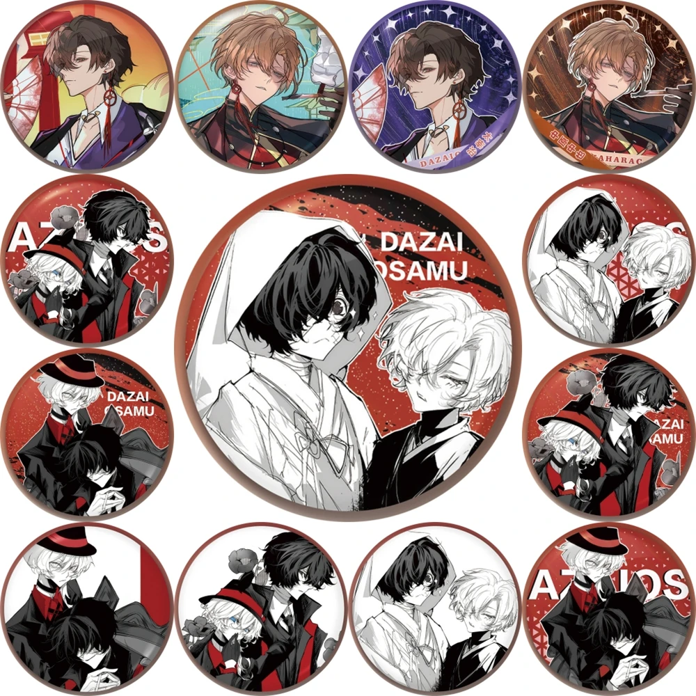 

58 мм аниме Таро Бунго Бродячие собаки Накахара Чуuuya Дазай Осаму ПК косплей костюм значок булавка SPTE жесть брошь реквизит рождественский подарок