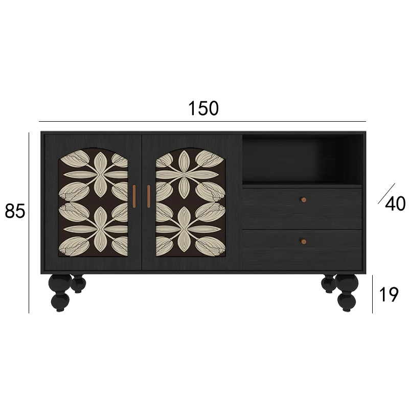 

Декоративный шкаф в стиле ретро. Обеденный боковой шкаф из массива дерева. Хранение в гостиной. Диван.