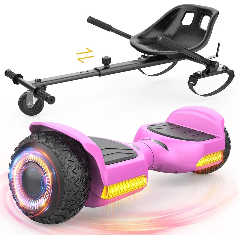 

Скутер с регулируемым сиденьем 6,5, вездеходный балансир, двигатель 500 Вт, светодиодная подсветка, Bluetooth, розовый для всех возрастов