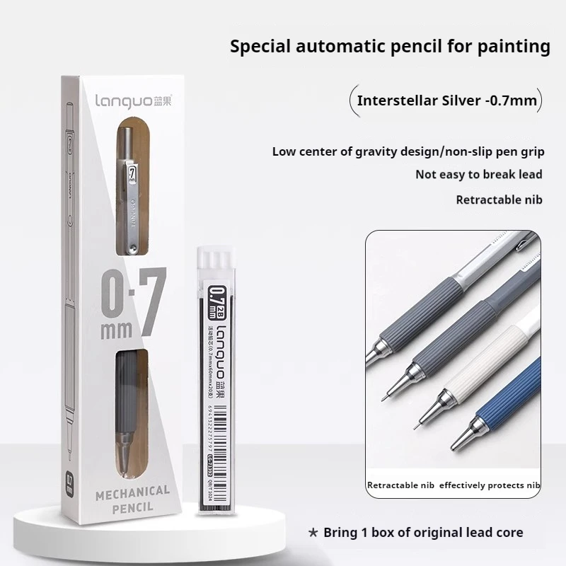 LANGUO 0.3/0.5/0.7mm Vulpotlood Art Sketch Intrekbare punt Lage zwaartekracht Automatisch potlood School Schrijfpotlood Briefpapier