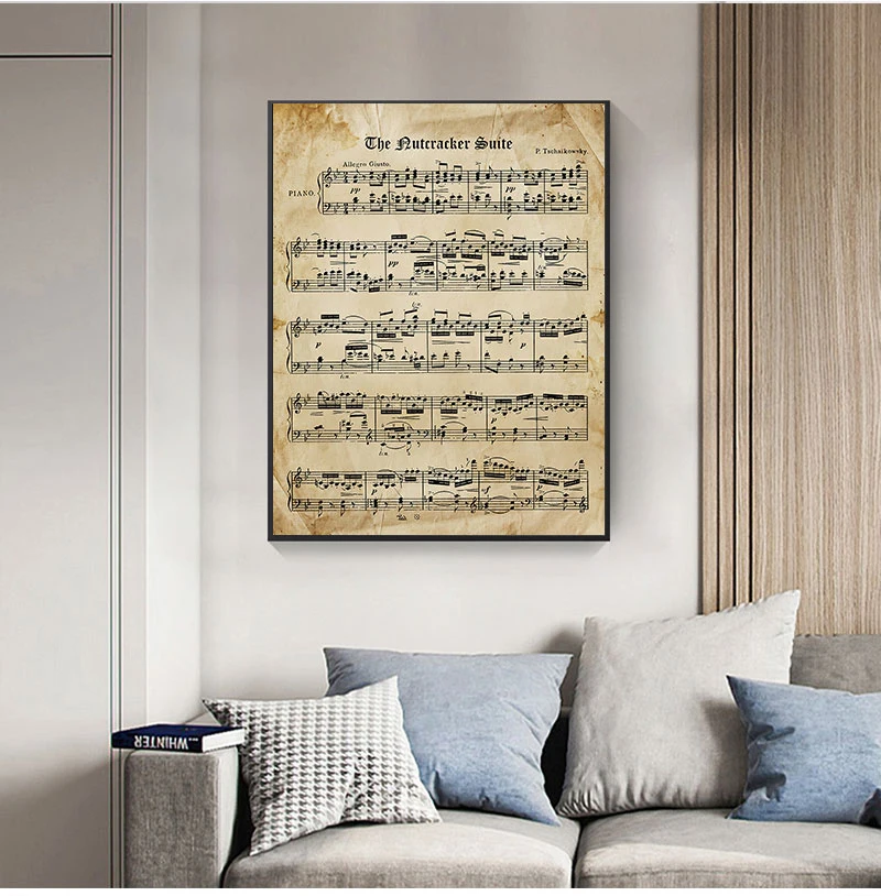 The Nutcracker Vintage Sheet Music Poster And Print Tchaikovsky Classical Piano Music Canvas Painting Wall Picture Home Decor