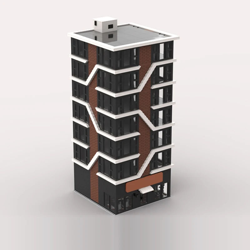 Model Bangunan Kota MOC dari Batu Bata, Menara The Line dan Gym, Teknologi Modular, Hadiah Liburan Anak-Anak, Mainan Rakitan