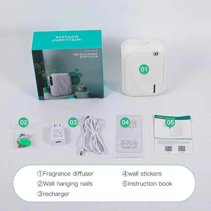 IOUHAPPY 호텔 향기 디퓨저 벽 장착 에센셜 오일 디퓨저 향기 기계, 거실용 블루투스 앱 제어, 200 m³