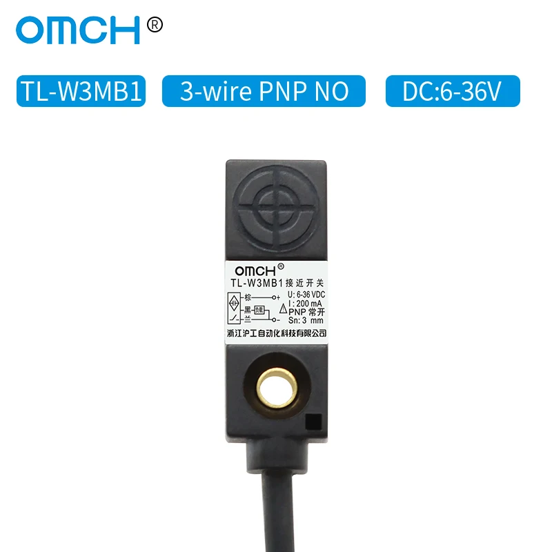 OMCH 3mm Metal Detection Small Square Switch DC 3-wire Inductive Proximity Sensor TL-W3