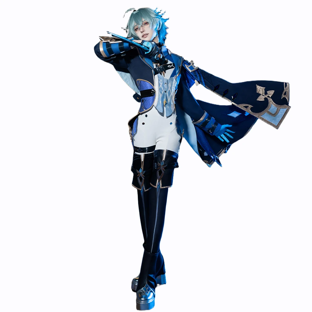 【Upgrade-Version】Lohen Cosplay Kostüm Spiel Genshin Impact【S-3XL】WakuWaku-R Lohen Ritter von Favonius Übergröße