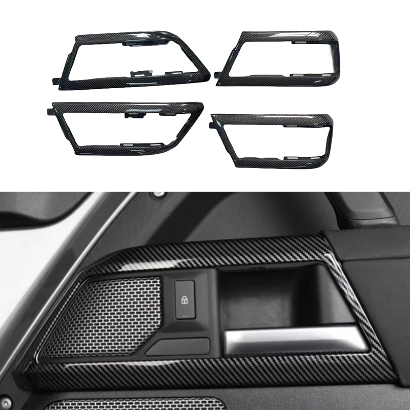 Fit for Land Rover Defender 110 2020-2024 Interior Modification Dry Carbon Fiber Door Handle Frame Car Interior Accessories