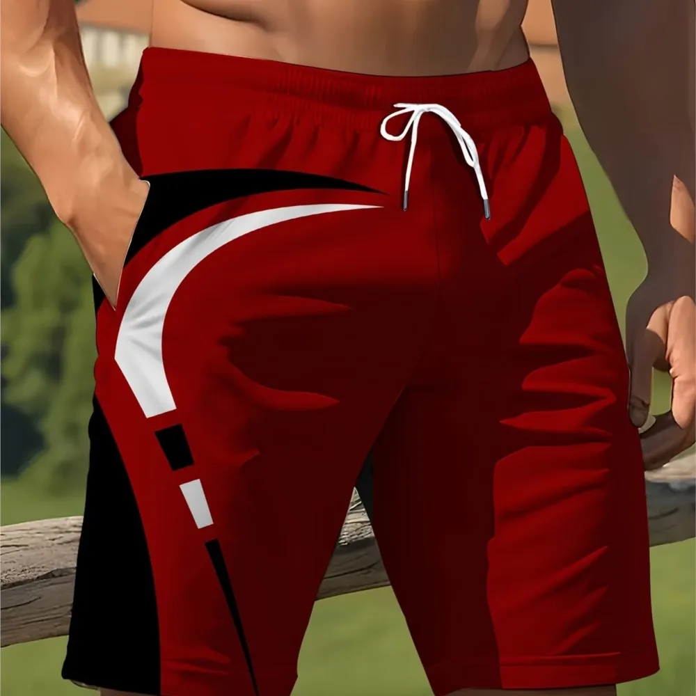 Men'S Summer Shorts, Digital Print Design, Suitable for Outdoor, Fitness, Swimming And Other Wear, Quick-Drying, Digital Print C