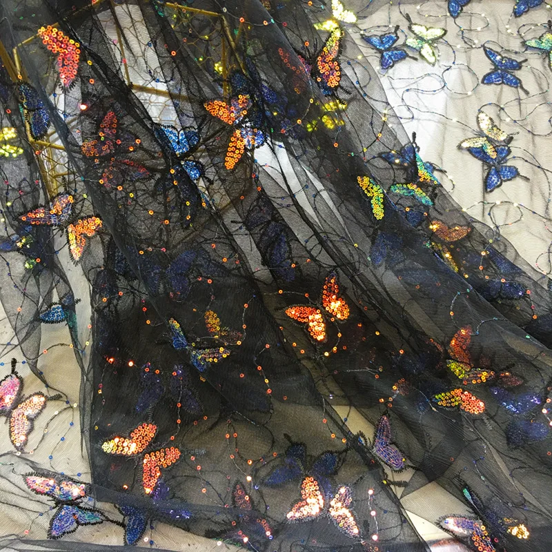 حالمة مزاجه ساري الأطفال النسيج فراشة اللباس المرأة للذوبان في الماء الزفاف شبكة التطريز الأقمشة