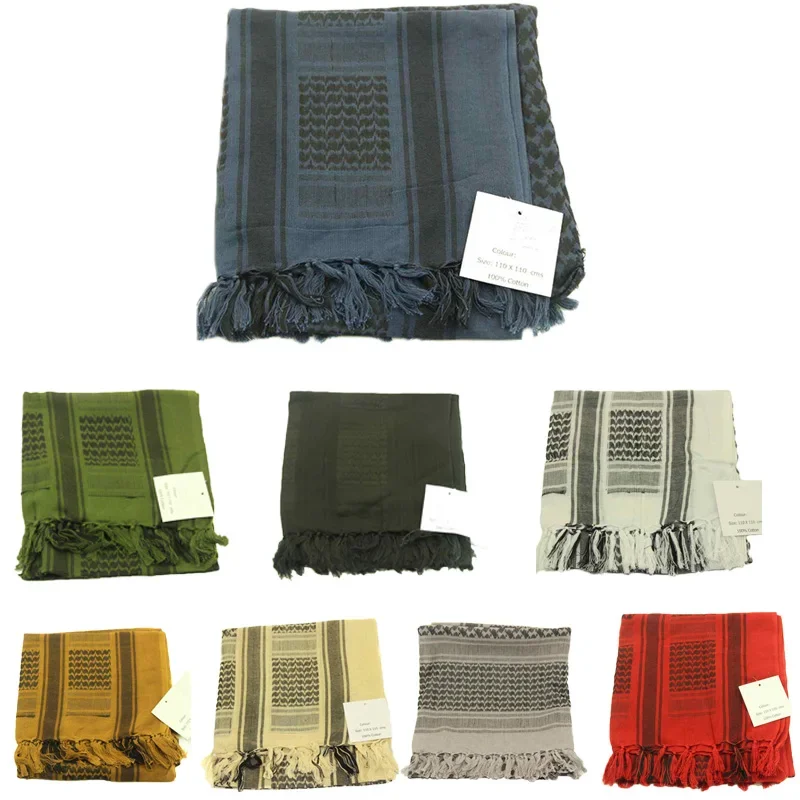 masculino feminino militar tatico keffiyeh shemagh lenco arabe xale pescoco capa cabeca envoltorio azul 100 algodao inverno cachecois 01