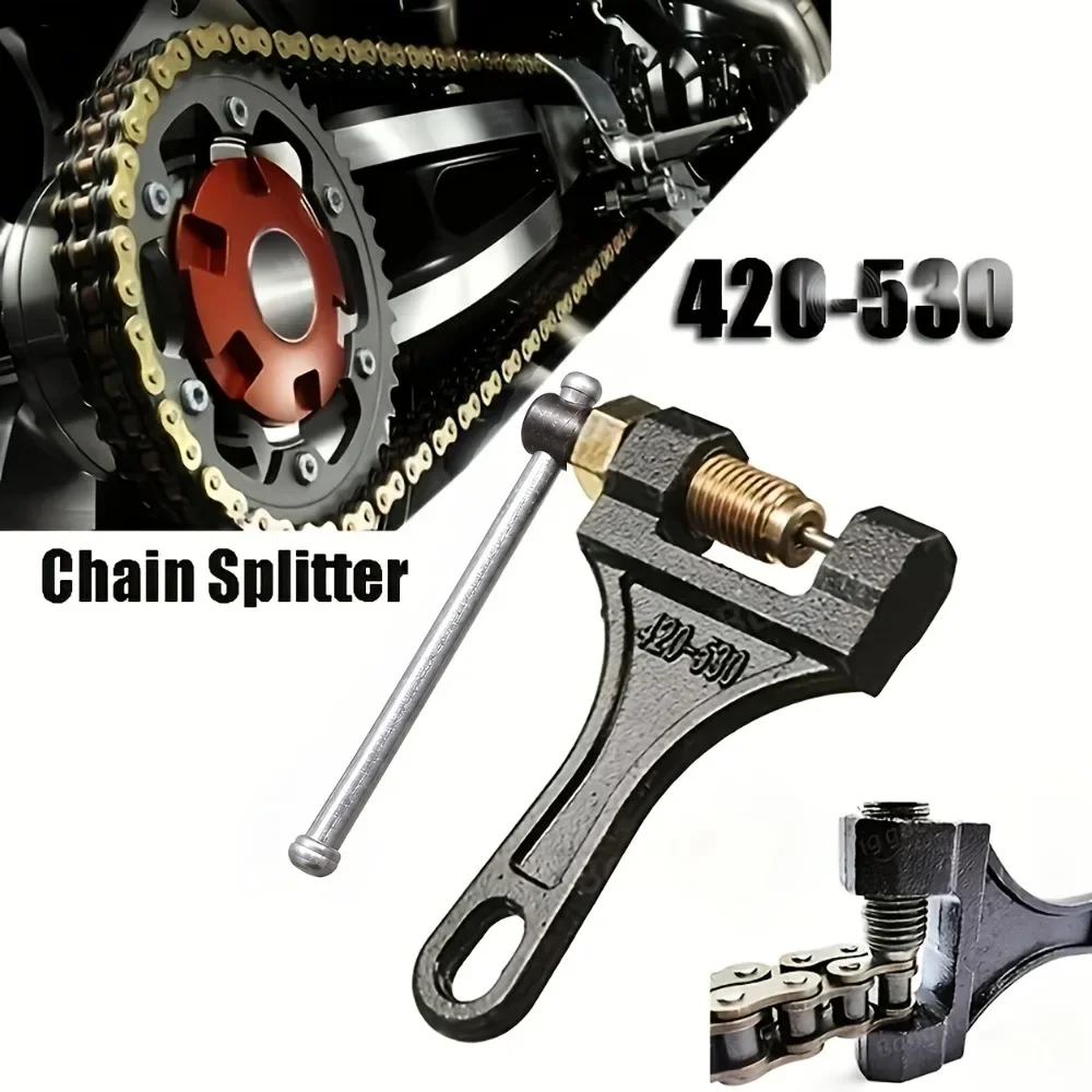 Chain Breaker Tool 420-530, Heavy Duty Motorcycle Chain Splitter Cutter for Dirt Bike, ATV, Go Kart, Scooter Chain Maintenance