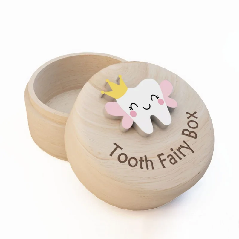 Wooden Baby  Baby Tooth Box Children's Baby Tooth Storage Box Commemorative Baby Hair Umbilical Cord Collection Box