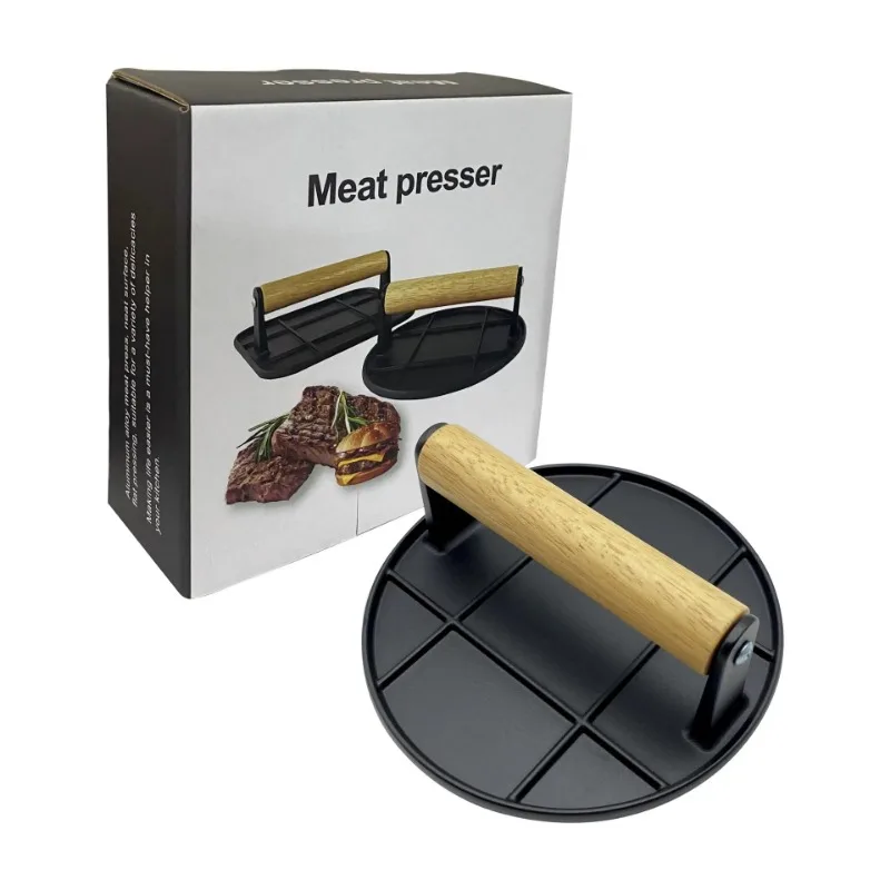 Grill Press, Heavy Duty Multi Functional-Meat Press, Sandwich & Bacon Press-Burger Press Patty Maker For Kitchen Round