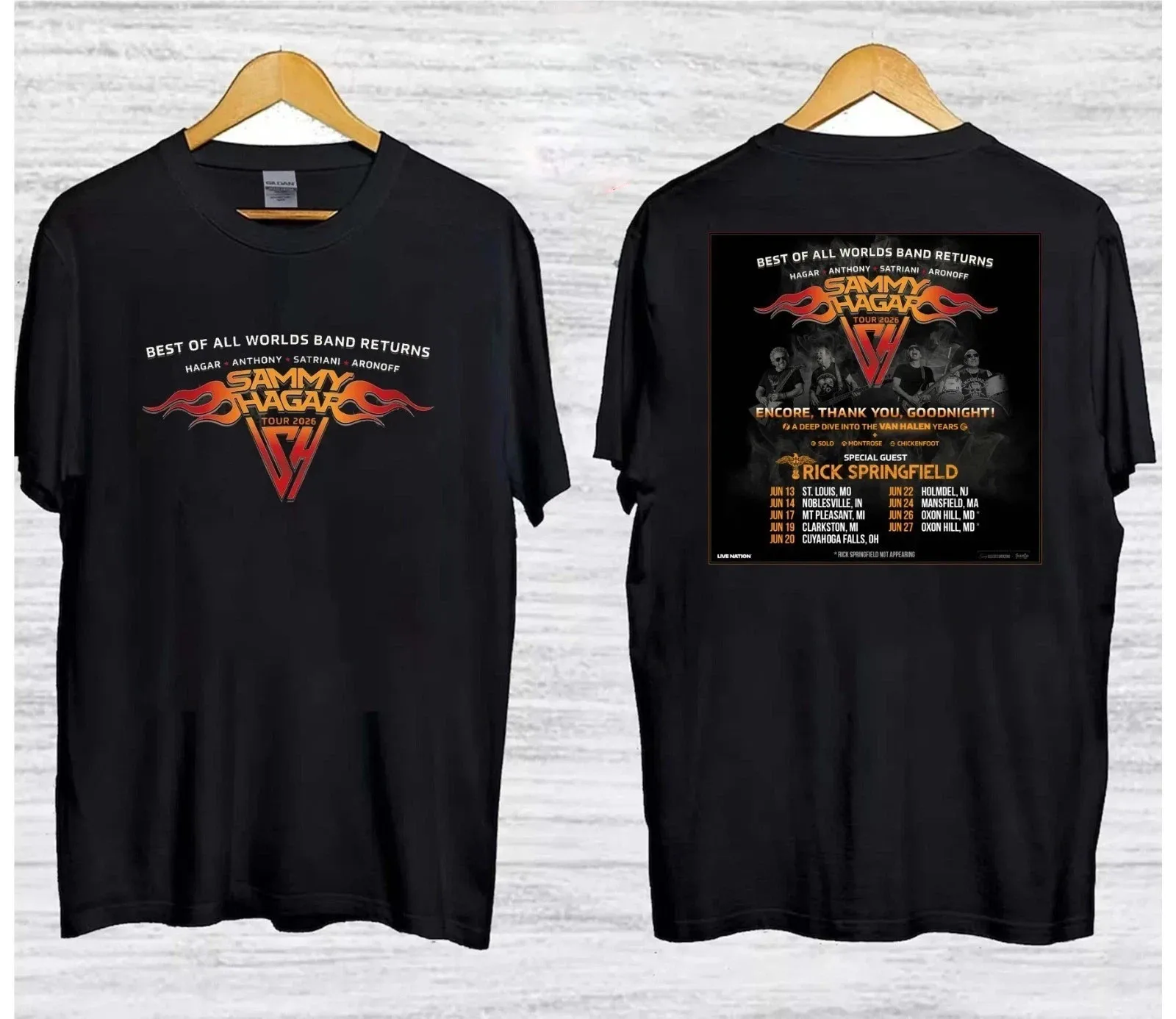 SAMMY HAGAR Best Of All Worlds Tour 2026 T-Shirt or Hoodie