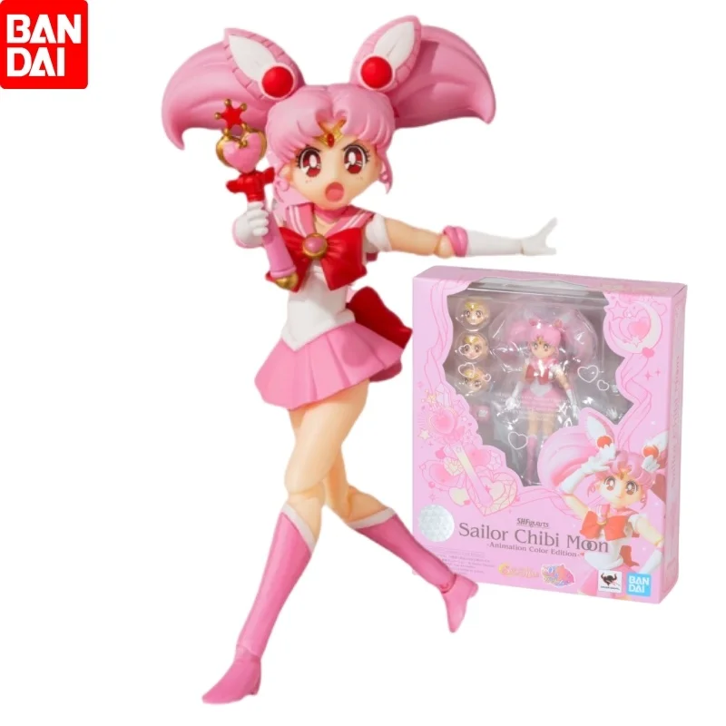 

New Bandai Sailor Moon Anime S.h.f Annie Sailor Chibi Moon Animation Color Edition Action Figure Collectible Model Toy Gift