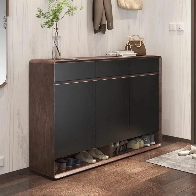 

Cheap Simple Shoe Rack Solid Wood Nordic Cupboard Black Room Decor Accent Shoe Stand Modern Storage Gabinete Unique Furniture