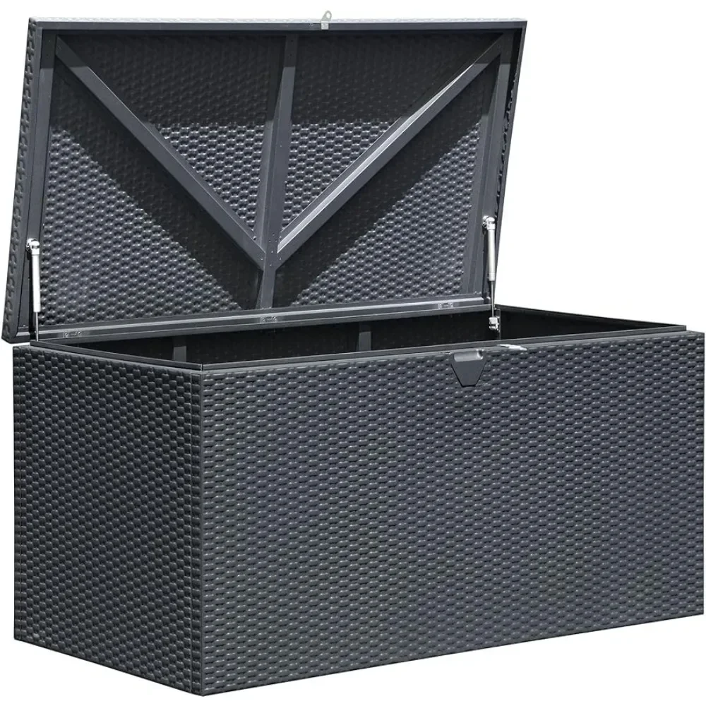 Doterra 4' X 2' X 2' Spacemaker Anthracite 134 Gallon Hot-Dipped Galvanized Steel Storage Deck Box Clothes Storage Organizer