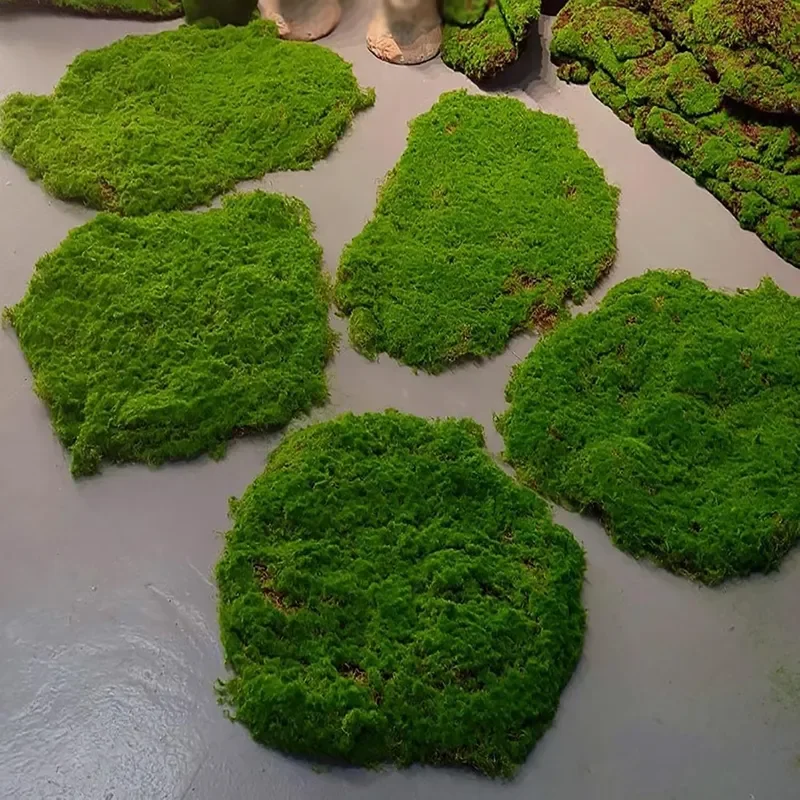 Artificial Moss Sheet for Fairy Garden Simulated Mosses Faux Grass Turf Evergreen Scenery Lawn Decorations DIY Artificial