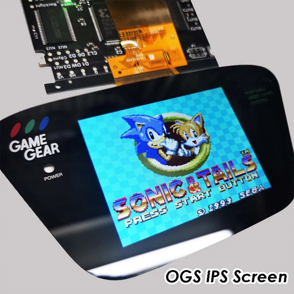 V4.2 IPS OGS مجموعة شاشات LCD مغلفة مسبقًا لـ SEGA Game Gear شاشة كاملة شاشة عرض LCD تسليط الضوء على شاشة السطوع لـ SEGA GG