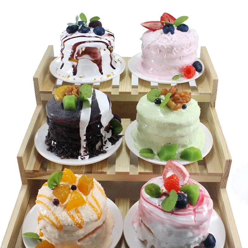 1pc Simulation Fruit Cake Soufflé Dessert Model Toy Cabinet Birthday Party Home Table Decoration Fake Model Display Props Dining