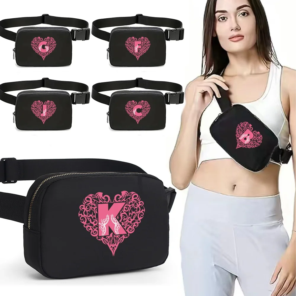 

Waist Pack Belt Bag Mobile Phone Bag Love Letter Printing Series Outdoor Sports Organizers Running Riding Fanny Pack Unisex