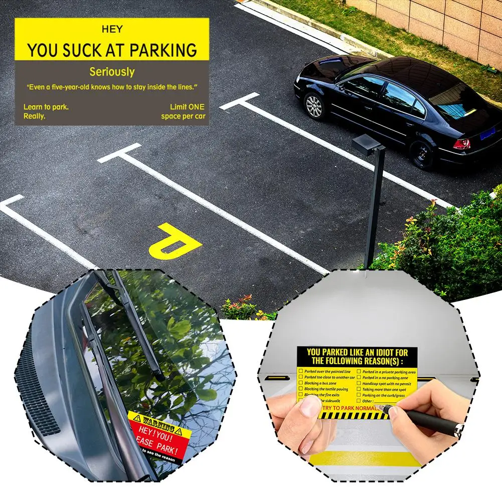

(Pack Of 50)Bad Parking Cards You Parked Like An Idiot Business Cards For Funny Parking Violation Prank Notice Gag Q6K5