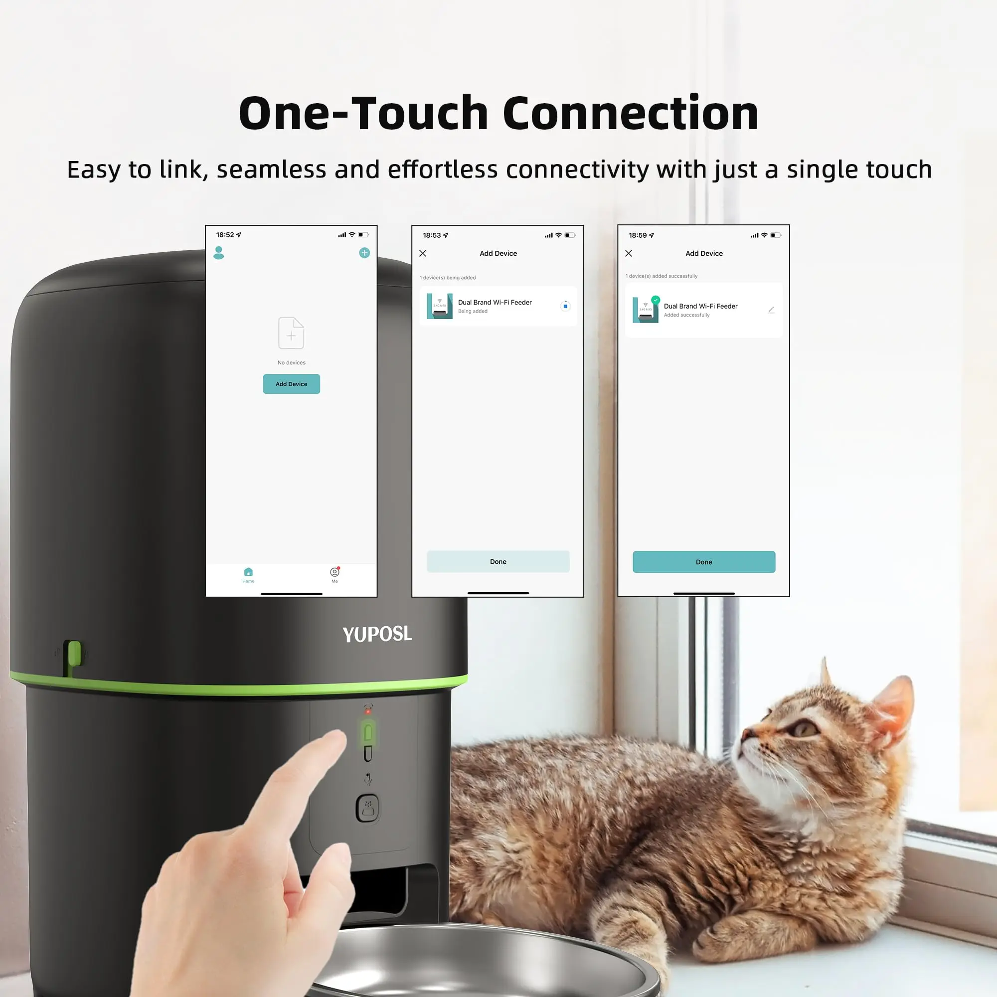 Automatic Cat Feeder 5GWiFi Pet Smart Cat Food Kibble Dispenser Remote Control Button Auto Feeder For Dog Cats Accessories